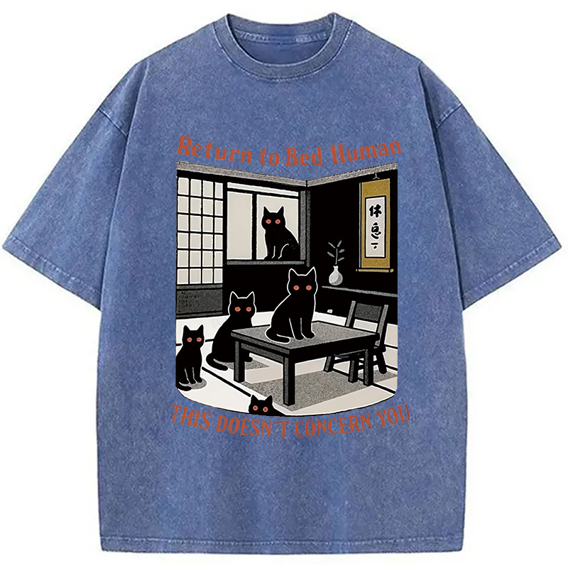 Modecanvas Cats All Over The Room Washed T-Shirt