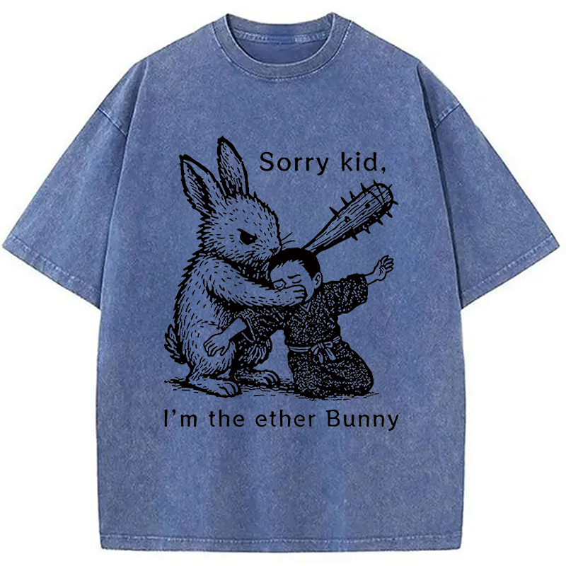 Modecanvas Bad Rabbit Funny Washed T-Shirt