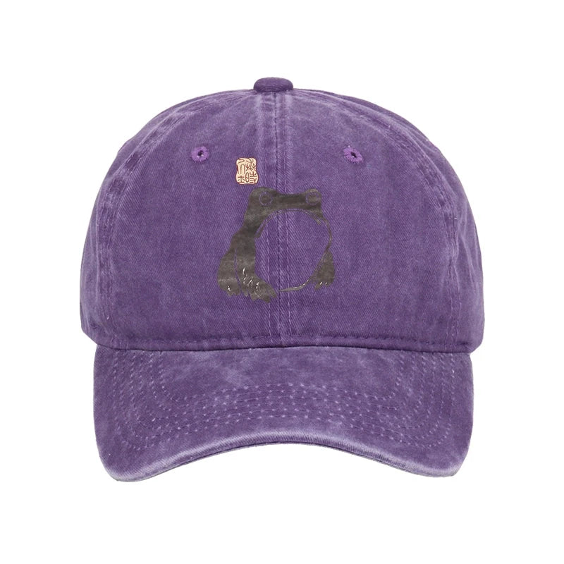 Modecanvas Matsumoto Hoji Woodblock Print Frog Washed Cap-modecanvas