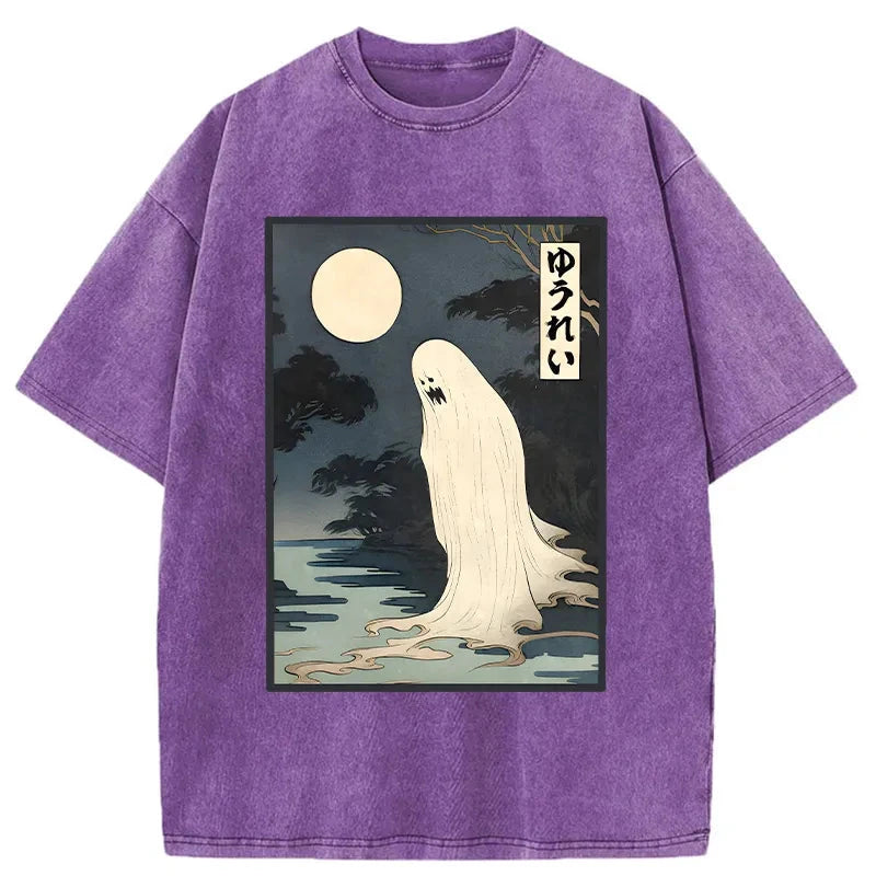 Modecanvas Creepy Japanese Ghost Washed T-Shirt
