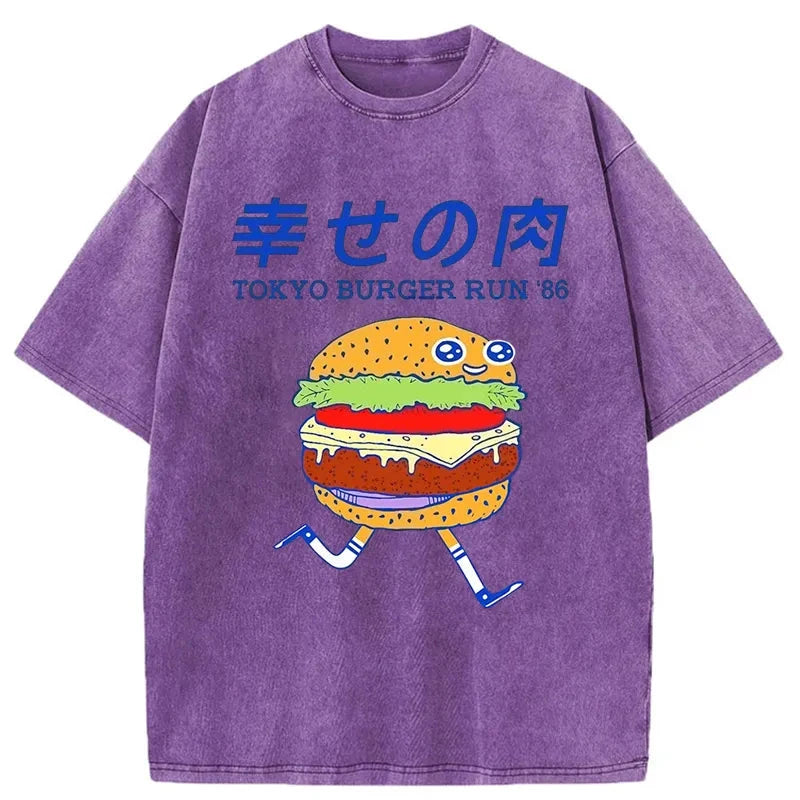 Modecanvas Tokyo Burger Run Japanese Washed T-Shirt