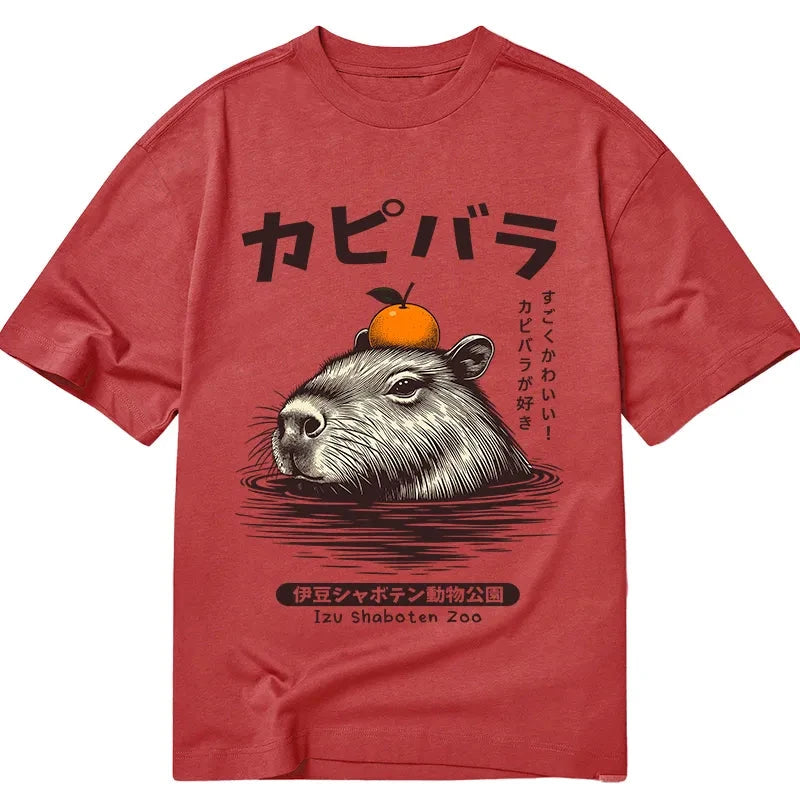Modecanvas Capybara Hot Spring DTG Printing Classic T-Shirt-modecanvas