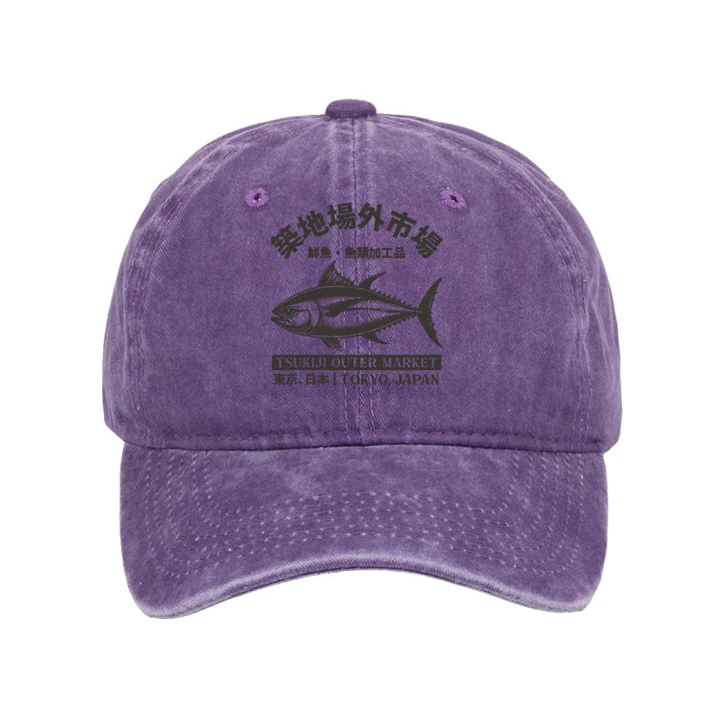 Modecanvas Sakana Tsukiji Fish Market Washed Cap-modecanvas