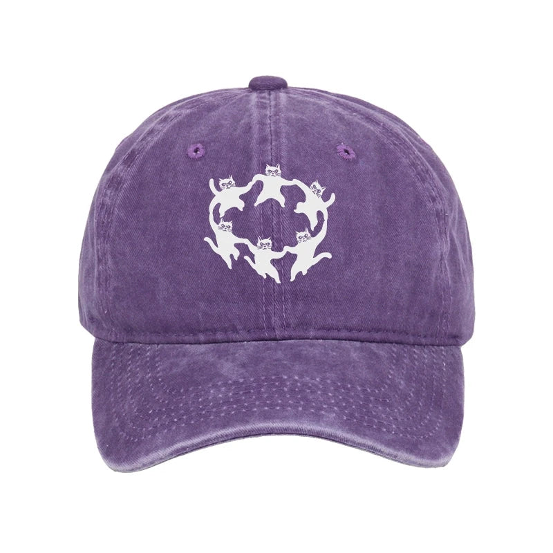Modecanvas Leisure Cats Japanese Washed Cap-modecanvas
