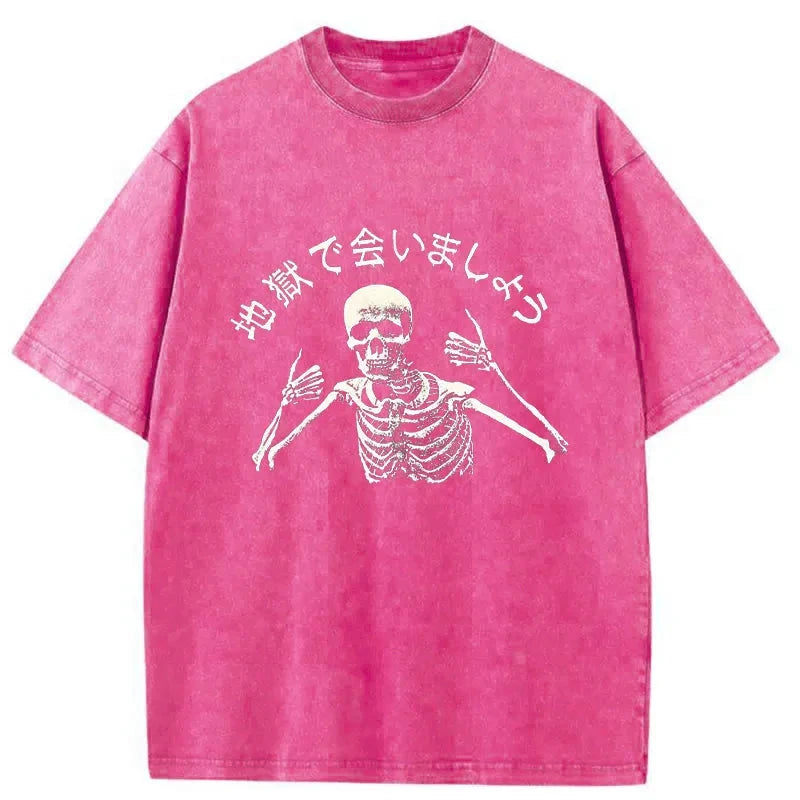 Modecanvas See You In Hell Japanese Washed T-Shirt
