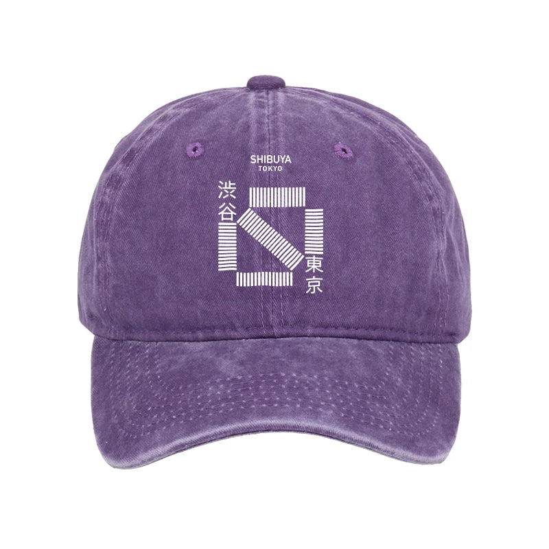 Modecanvas Japanese Shibuya Crossing Washed Cap-modecanvas