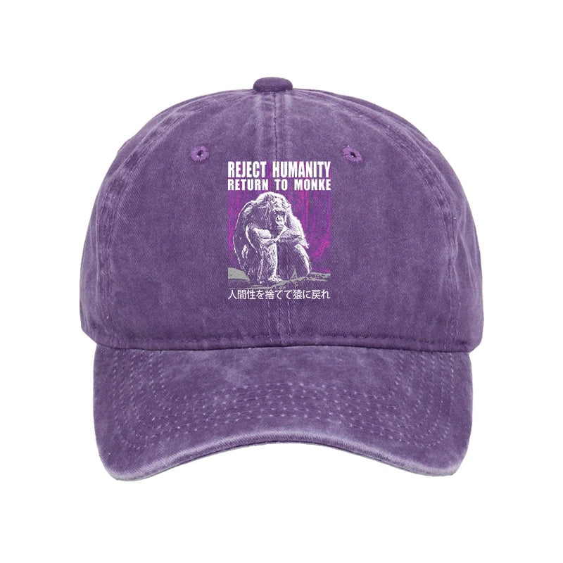 Modecanvas Reject Humanity Return To Monkey Washed Cap-modecanvas