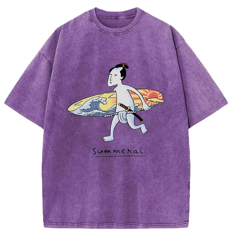 Modecanvas Surf Samurai Japanese Washed T-Shirt