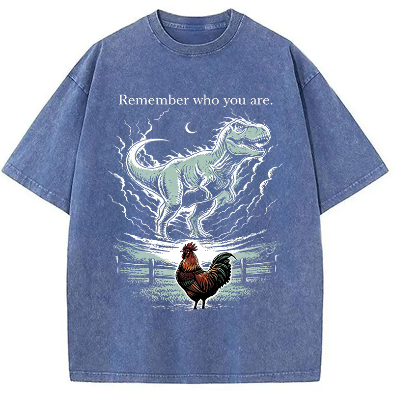 Modecanvas Remember Who You Are DTG Printing Washed T-Shirt
