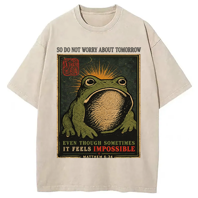 Modecanvas So Do Not Worry About Tomorrow DTG Printing Washed T-Shirt