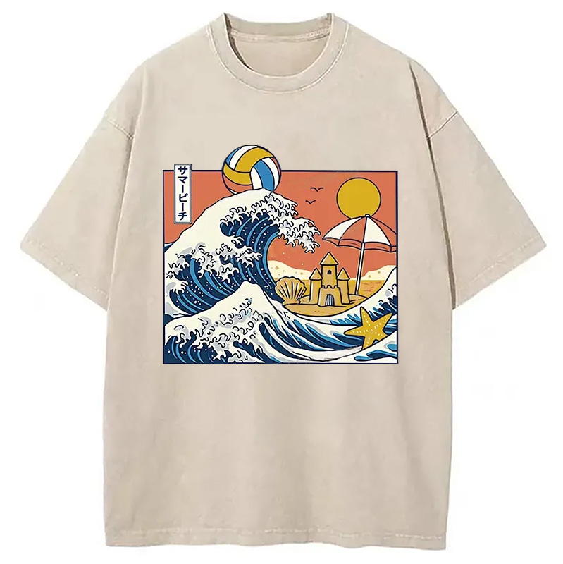 Modecanvas Summer Beach Washed T-Shirt