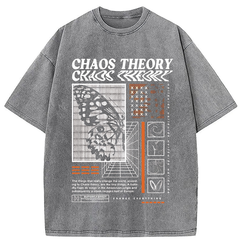 Modecanvas Chaos Theory DTG Printing Washed T-Shirt-modecanvas