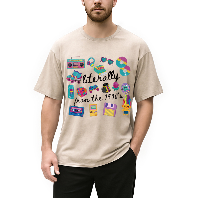 Modecanvas Literally From The 1900s DTG Printing Washed T-Shirt