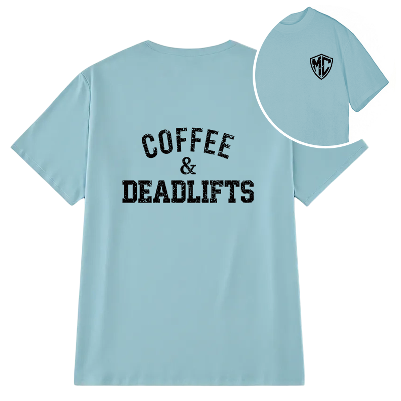 Modecanvas Coffee and Deadlifts DTG Printing Back Classic T-Shirt