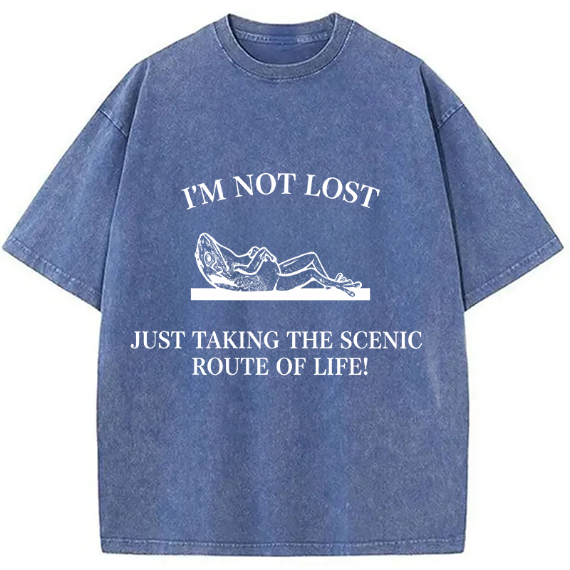 Modecanvas Im Not Lost DTG Printing Washed T-Shirt