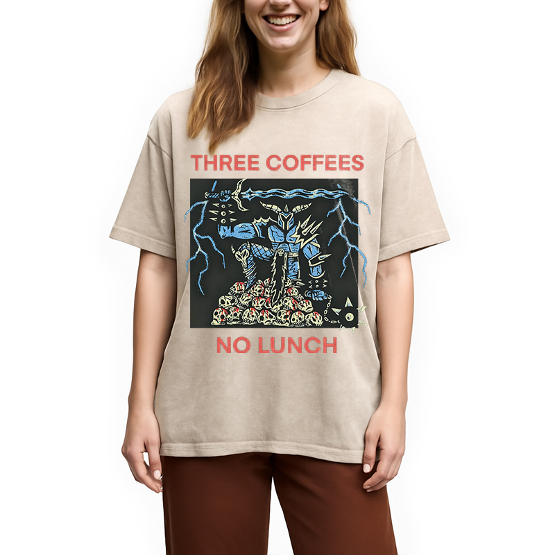 Modecanvas That Defeats Skeletons DTG Printing Washed T-Shirt