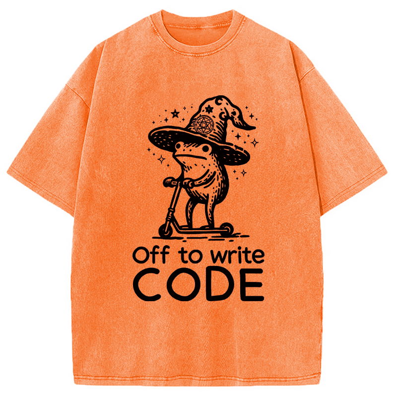 Modecanvas Coder IT Frog DTG Printing Washed T-Shirt