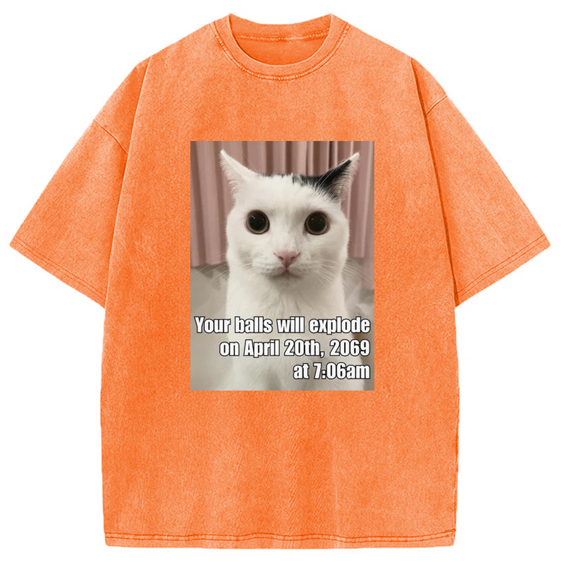 Modecanvas Your Balls Will Explode | Funny Washed T-Shirt