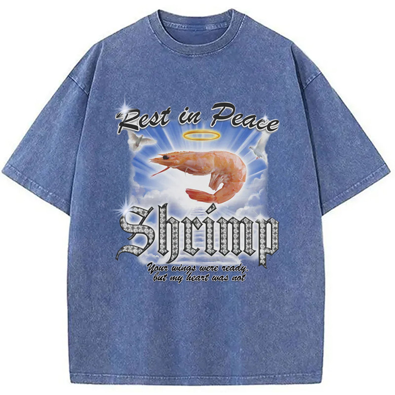 Modecanvas RIP SHRIMP Washed T-Shirt
