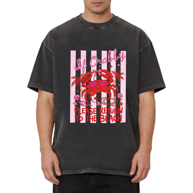 Modecanvas Return To Beach DTG Printing Washed T-Shirt