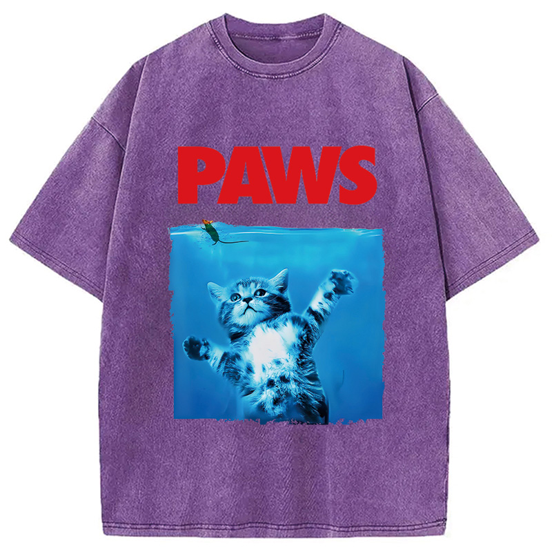 Modecanvas Paws Cat Meme Washed T-Shirt