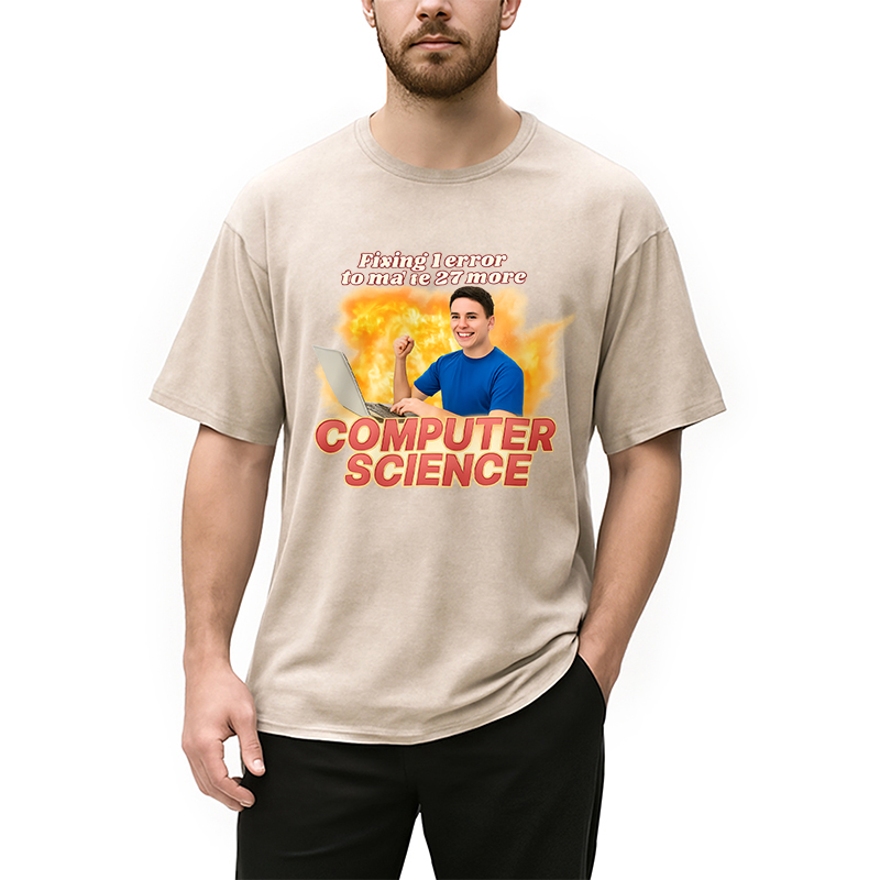 Modecanvas Computer Science Error Meme Washed T-Shirt