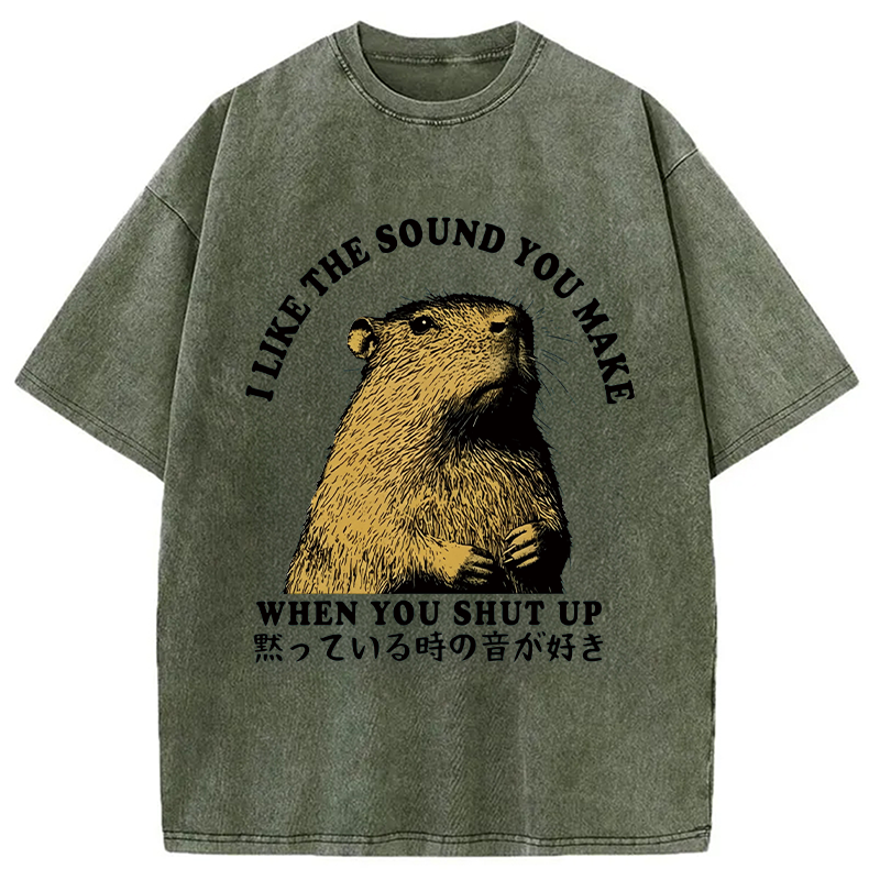 Modecanvas I Like The Sound Of Silence DTG Printing Washed T-Shirt