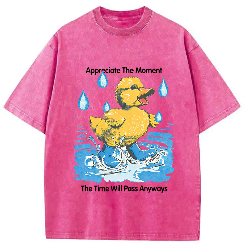 Modecanvas Appreciate The Moment DTG Printing Washed T-Shirt