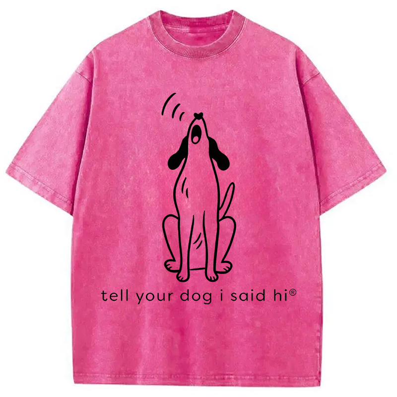Modecanvas Howling Dog DTG Printing Washed T-Shirt