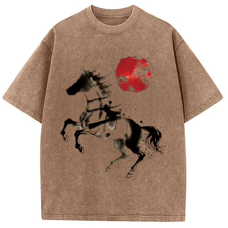 Modecanvas Spirit of the Horse DTG Printing Washed T-Shirt