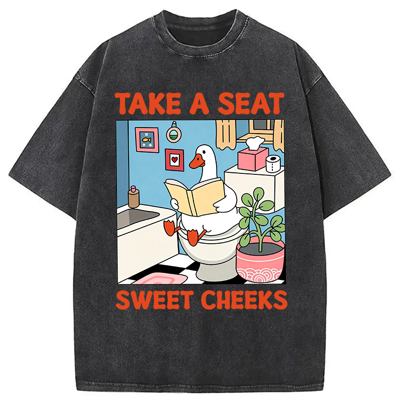 Modecanvas Take A Seat DTG Printing Washed T-Shirt