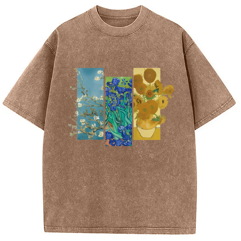 Modecanvas Van Gogh Flowers Washed T-Shirt
