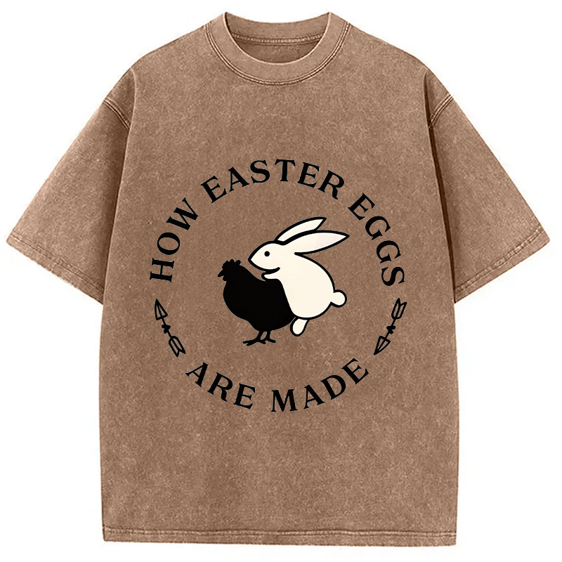 Modecanvas Bold Funny Easter Bunny DTG Printing Washed T-Shirt