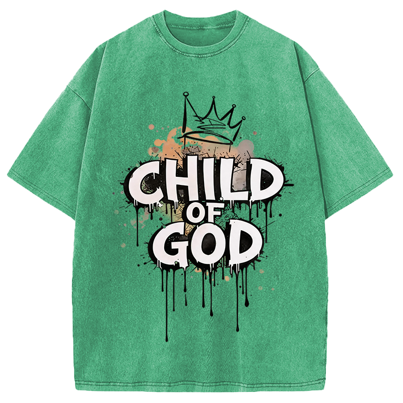 Modecanvas Child Of God DTG Printing Washed T-Shirt