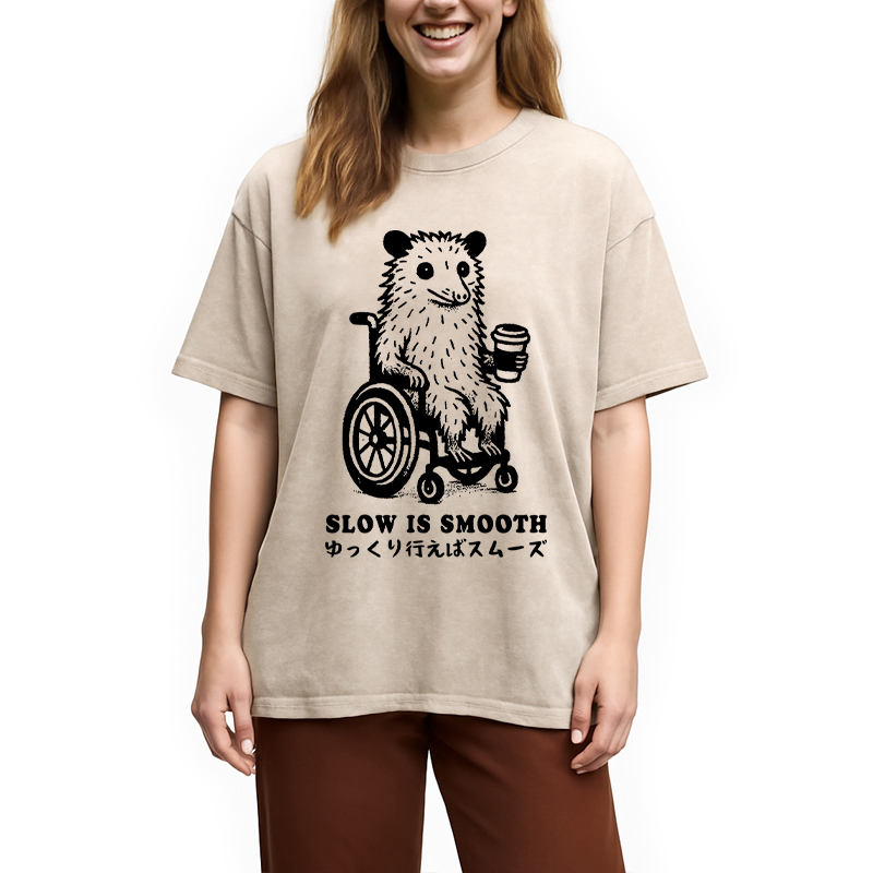 Modecanvas Possum In A Wheelchair Washed T-Shirt