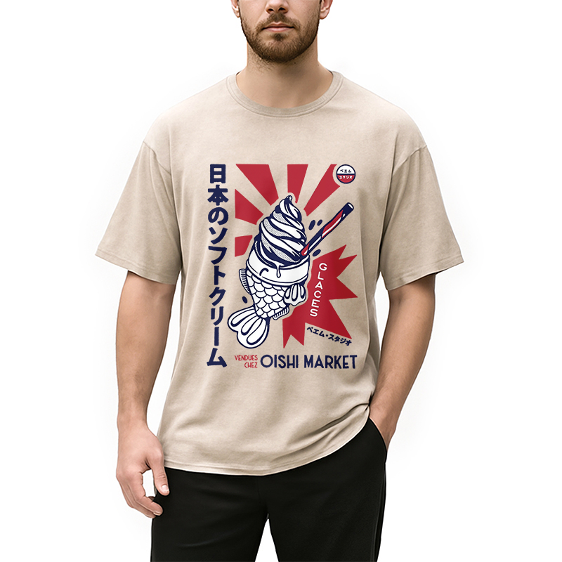 Modecanvas Glaces Vendues Chez Oishi Market Washed T-Shirt