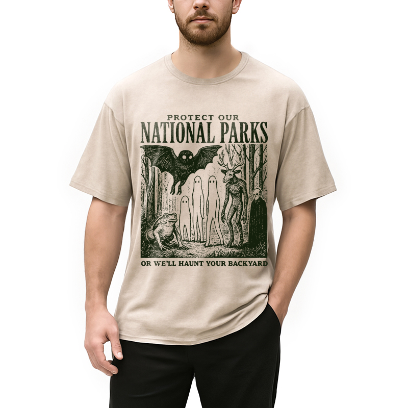Modecanvas Protect Our Parks DTG Printing Washed T-Shirt