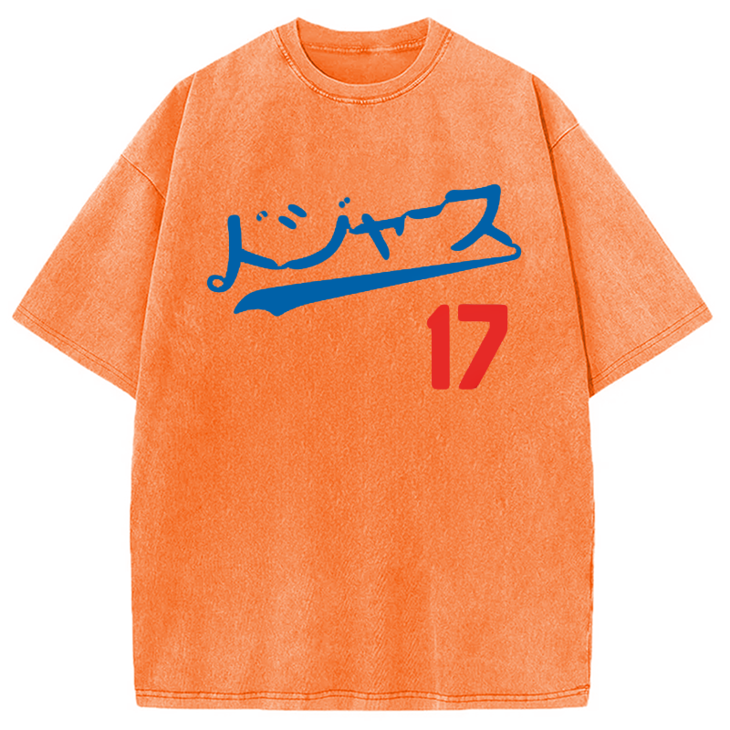 Modecanvas Los Angeles Japanese Baseball Fan Washed T-Shirt