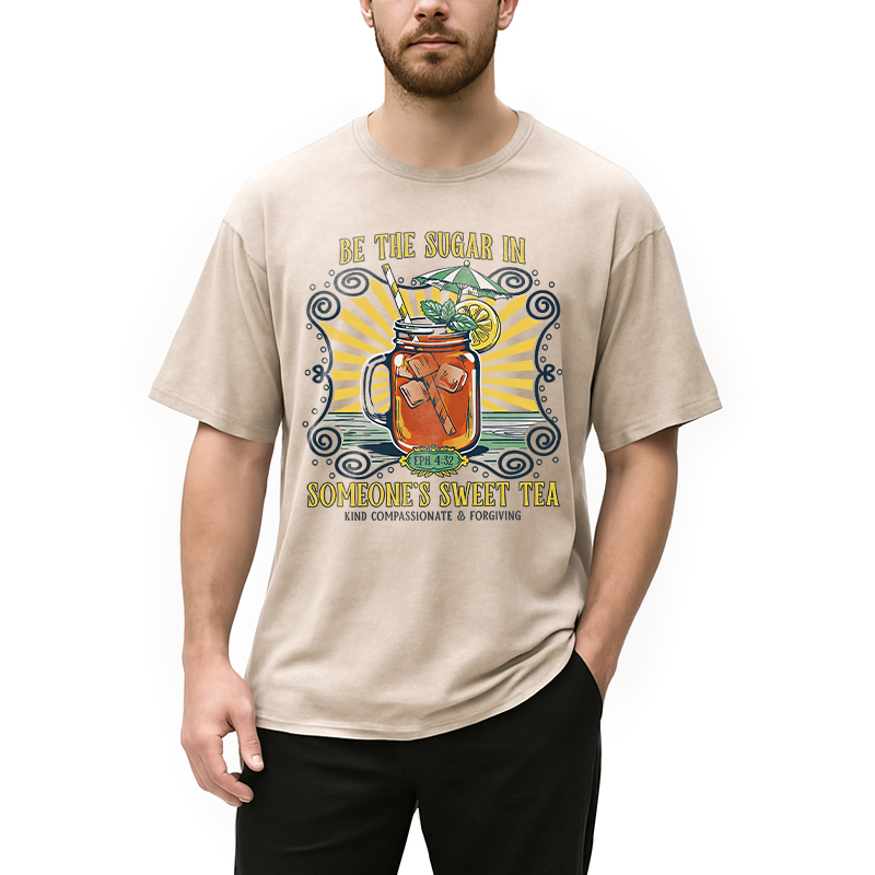 Modecanvas Sweet Tea Sugar DTG Printing Washed T-Shirt