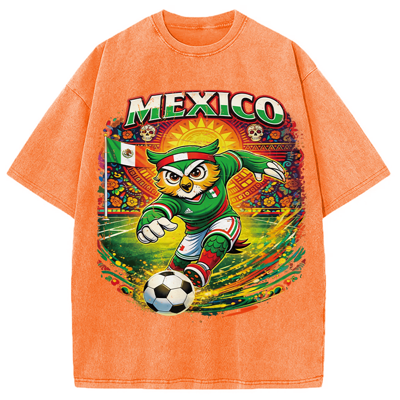 Modecanvas Mexico Soccer DTG Printing Washed T-Shirt