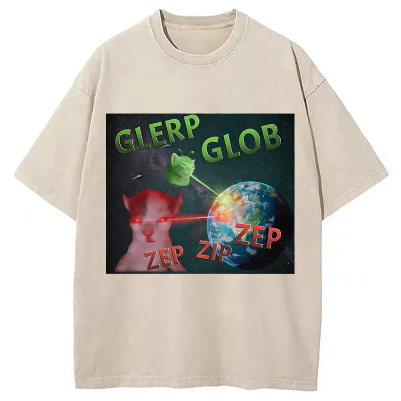 Modecanvas Glerp Glob Meme DTG Printing Washed T-Shirt