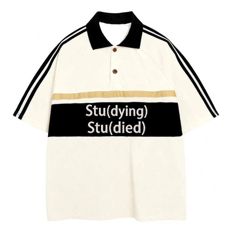 Modecanvas Study? Student? Polo Embroidered T-Shirt
