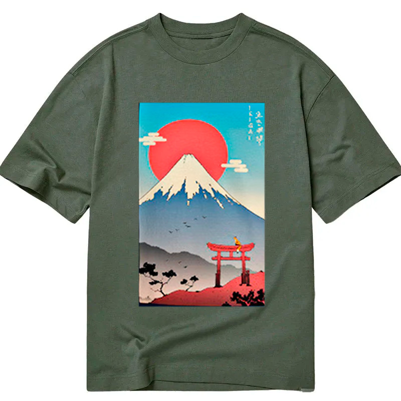 Modecanvas Ikigai in Mt. Fuji DTG Printing Classic T-Shirt-modecanvas