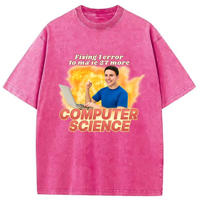 Modecanvas Computer Science Error Meme Washed T-Shirt