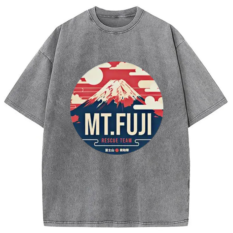 Modecanvas Japanese Mount Fuji Rescue Washed T-Shirt