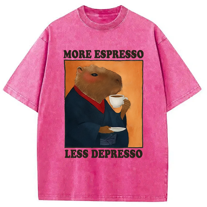 Modecanvas Elegant Capybara Washed T-Shirt