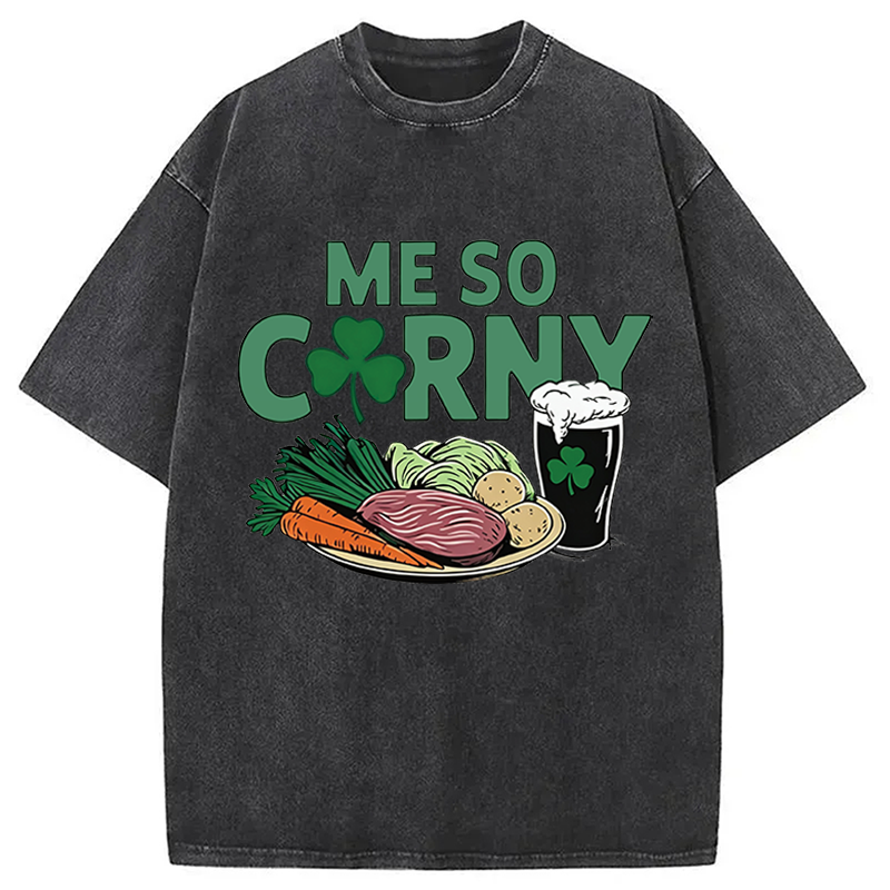 Modecanvas Me So Corny Beer DTG Printing Washed T-Shirt