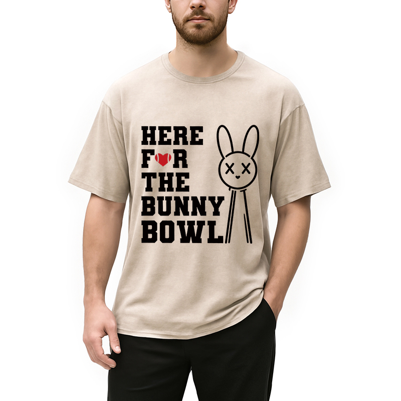 Modecanvas Here For The Bunny Bowl DTG Printing Washed T-Shirt