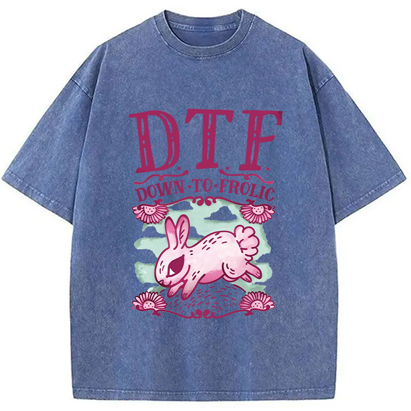 Modecanvas DTF Down To Frolic DTG Printing Washed T-Shirt