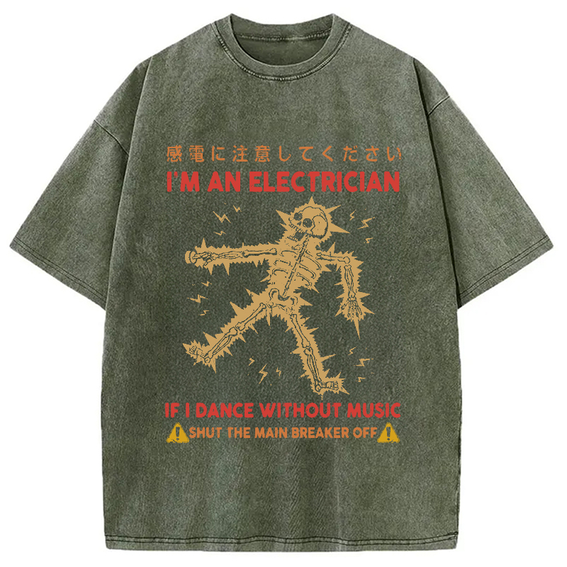 Modecanvas Dancing Electrician Washed T-Shirt